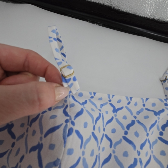 Lilly Pulitzer Sandra Jumpsuit Sea la Vie Size 4 Wide Leg Tie Belt White Blue - Picture 8 of 11